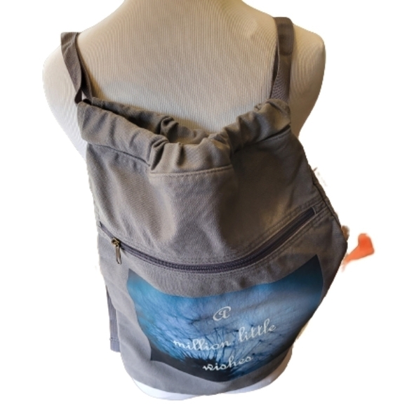 Backpack/Drawstring Bag, cotton, gray. - Picture 7 of 7